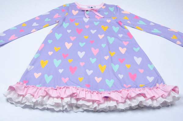 Valentine Hearts Ruffle Loungewear - In-Stock