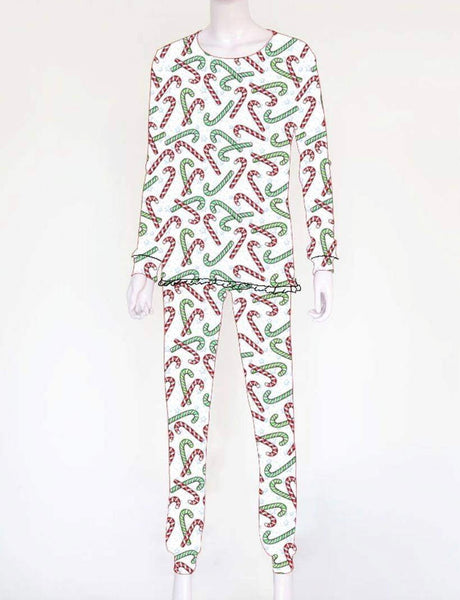 Women's Gown and Pants Set Candy Cane Loungewear - In-Stock
