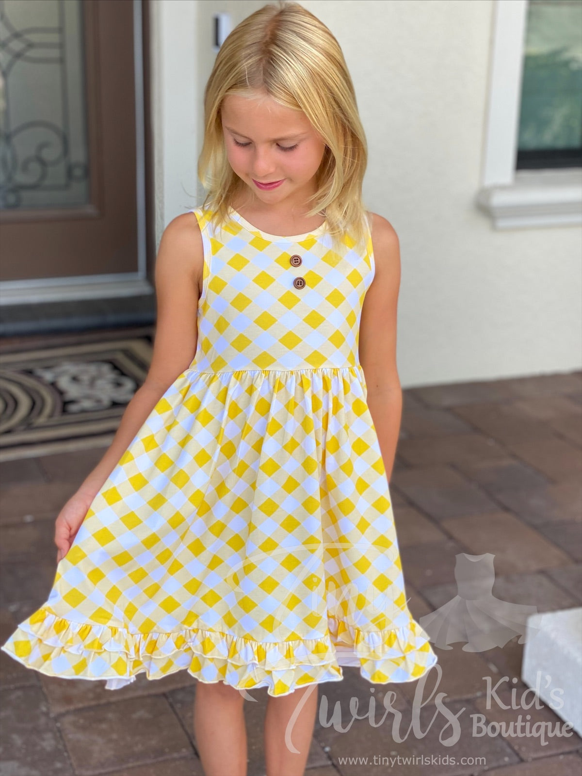 Checkered Twirl Dress - In-Stock
